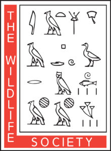 The Wildlife Society National Chapter logo with wildlife illustrations in a hieroglyphic style